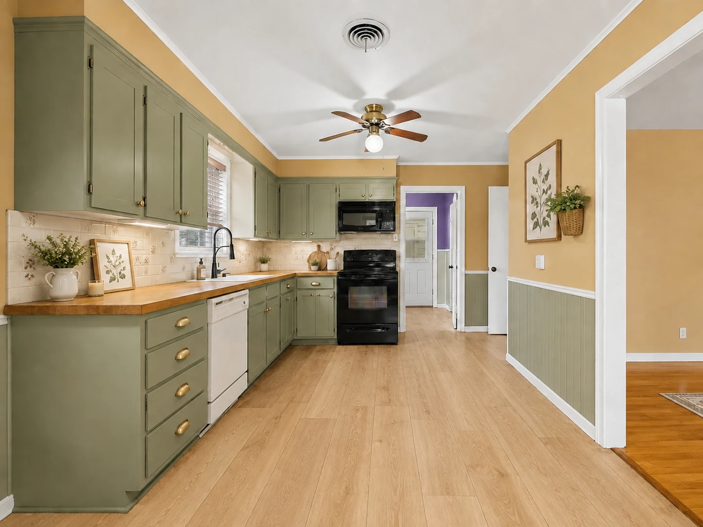 AI design suggestion: Garden Sage kitchen